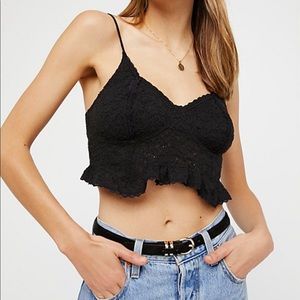 Free People Black Crop Cami